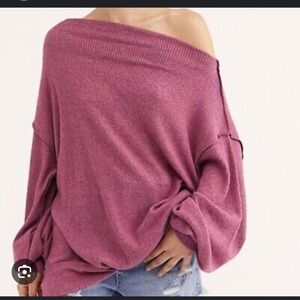 Free people off shoulder sweater in black xs